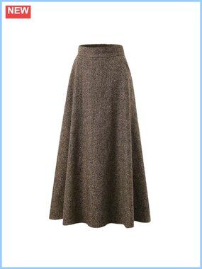 Women's A-Line Maxi Skirt with Pockets High Elastic Waist Fall Winter